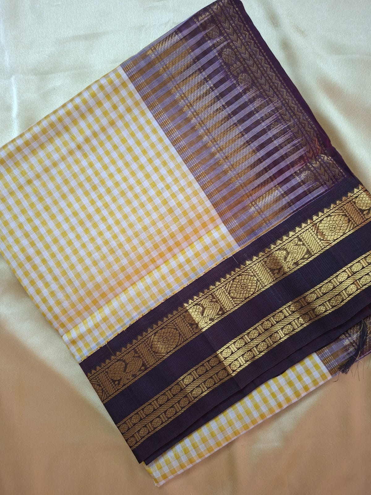 Pure Silk Cotton Handloom saree with Rich Korvai Border