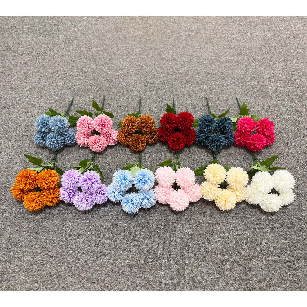 Bouquet bunga P131 QQ (x5) BOLA POMPOM KRISAN Artifisial Dekorasi Tanaman