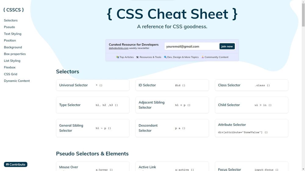 CSS Cheat Sheet