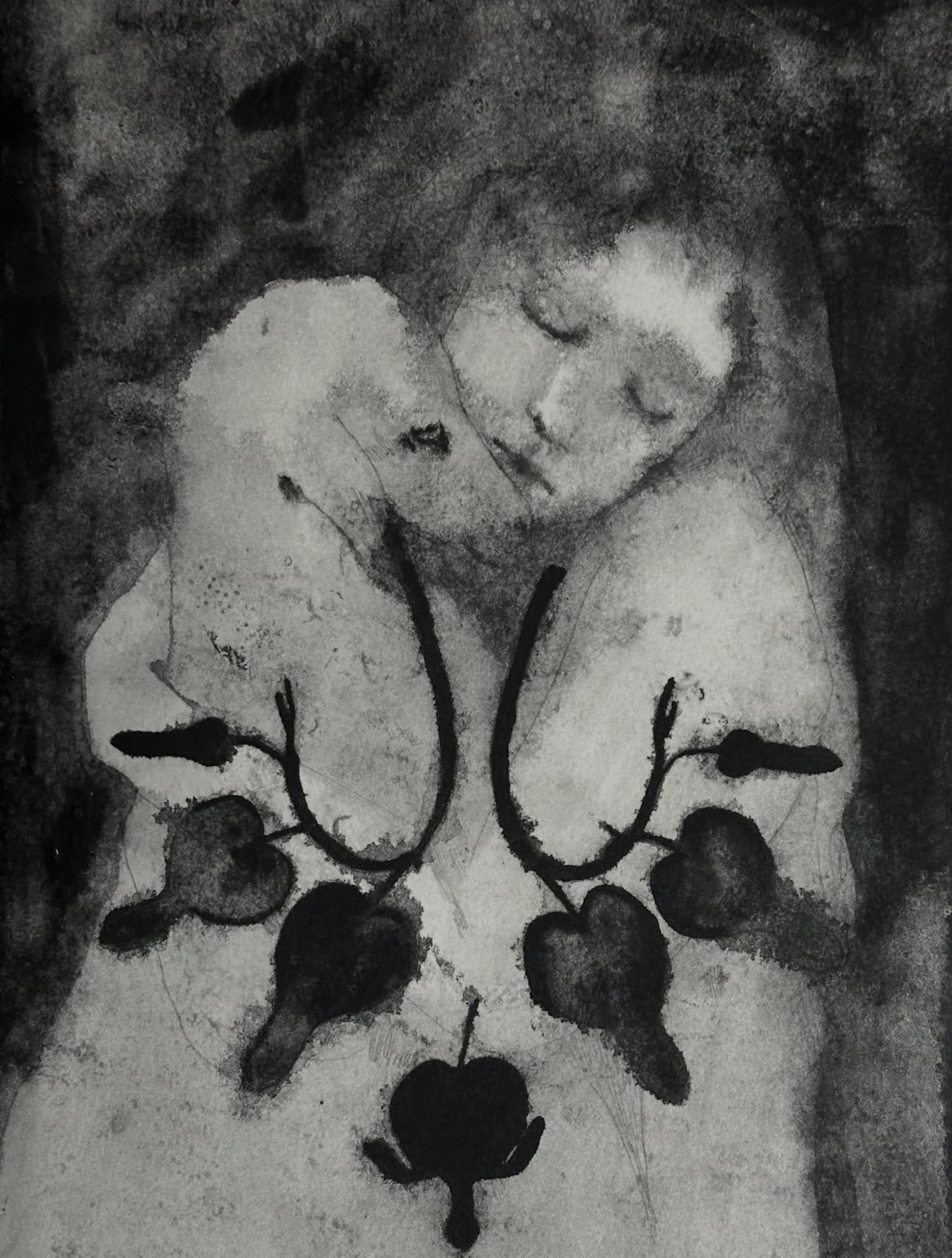 Lamb heart — ink drawing by Vera Nulla
