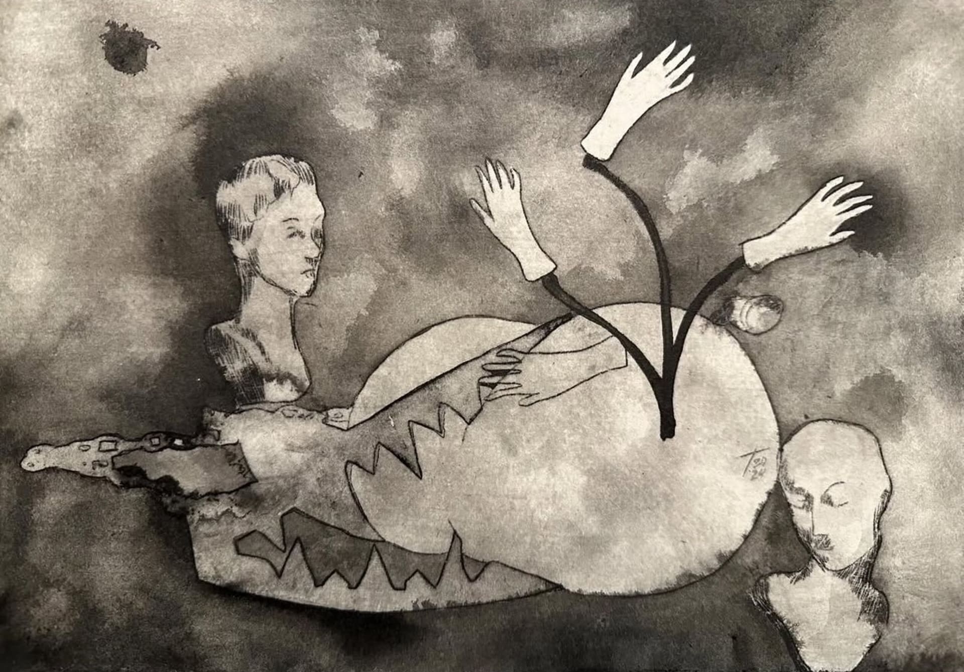 Gloves — ink drawing by Vera Nulla