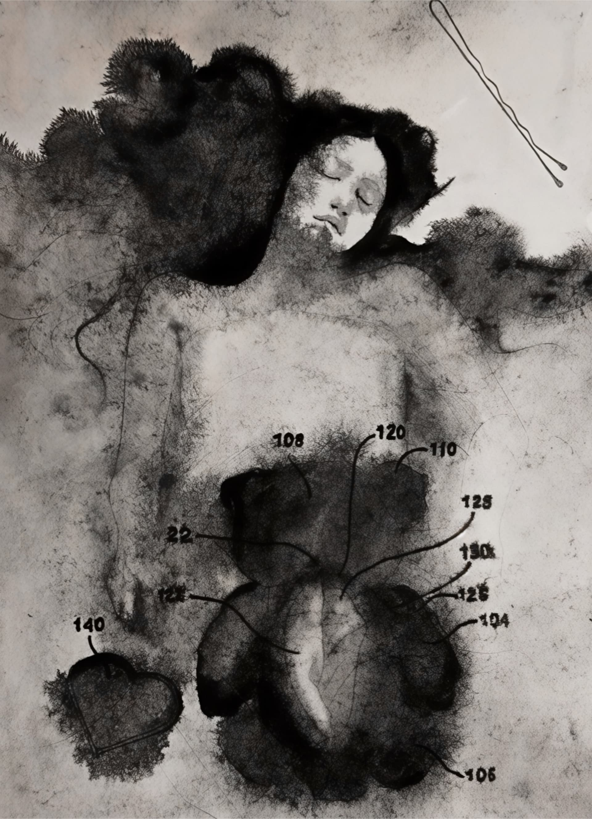 My Teddy Bear — ink drawing by Vera Nulla