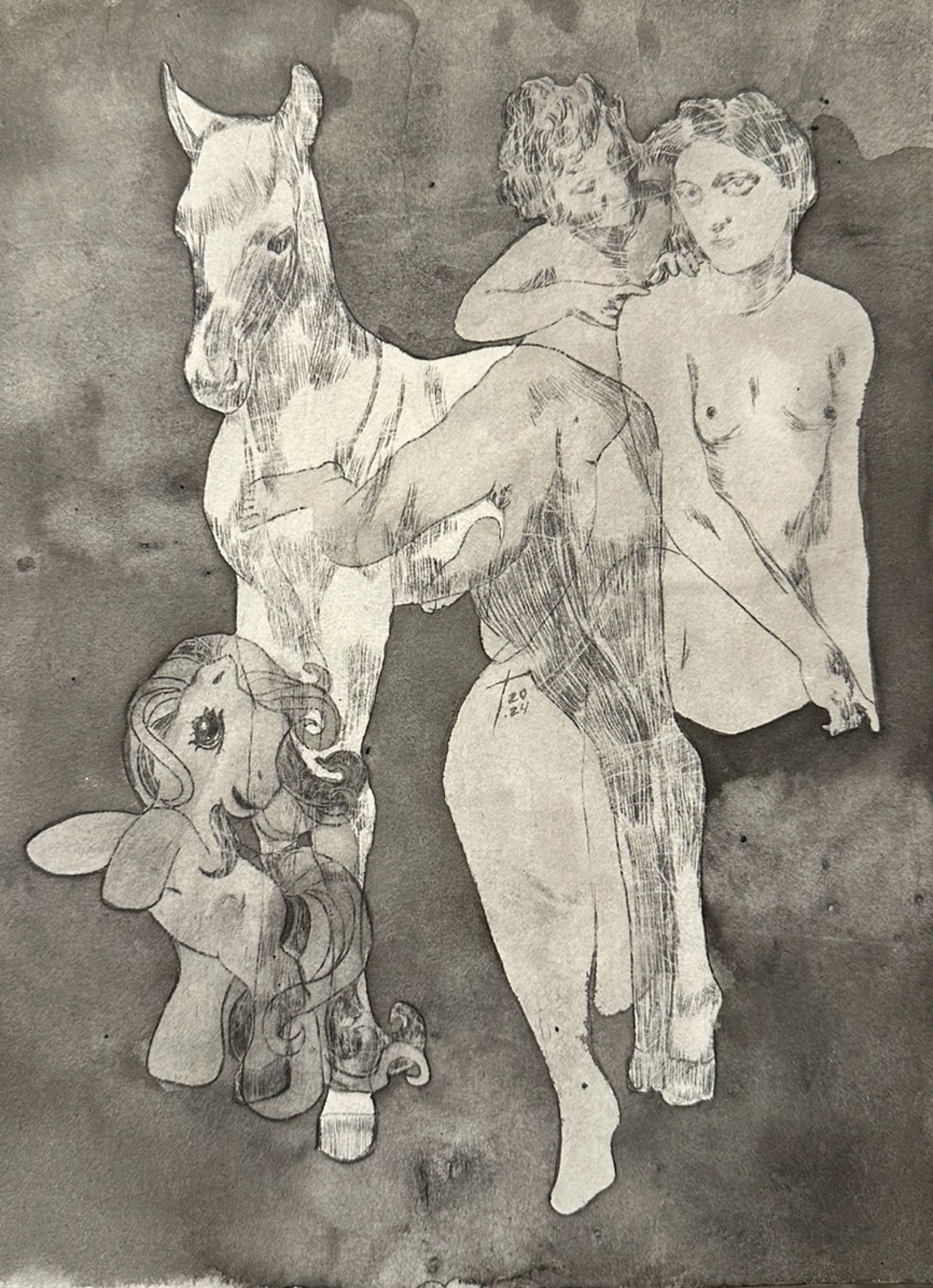 What Remains — ink drawing by Vera Nulla