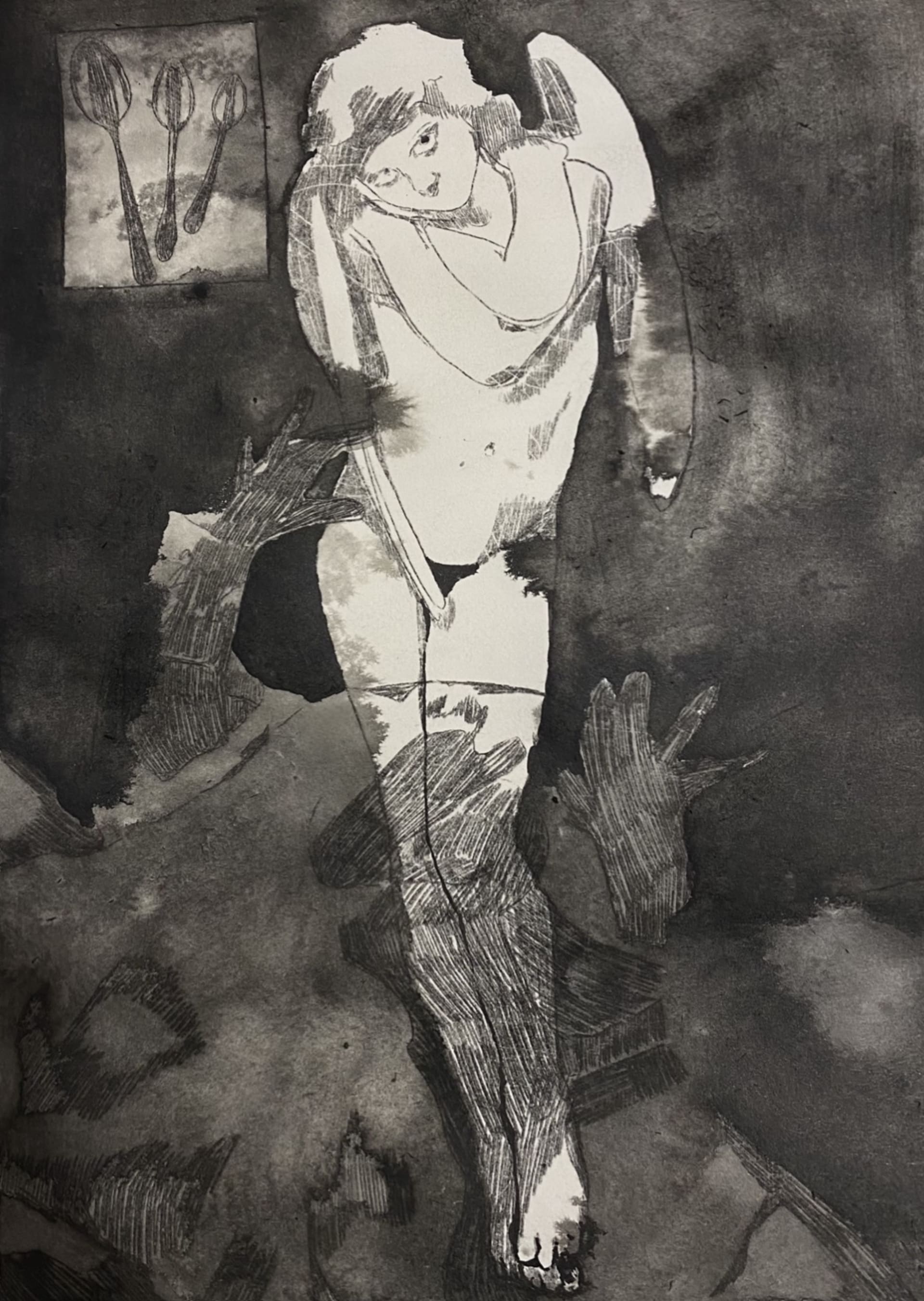 The Last Spoonful of Sugar — ink drawing by Vera Nulla