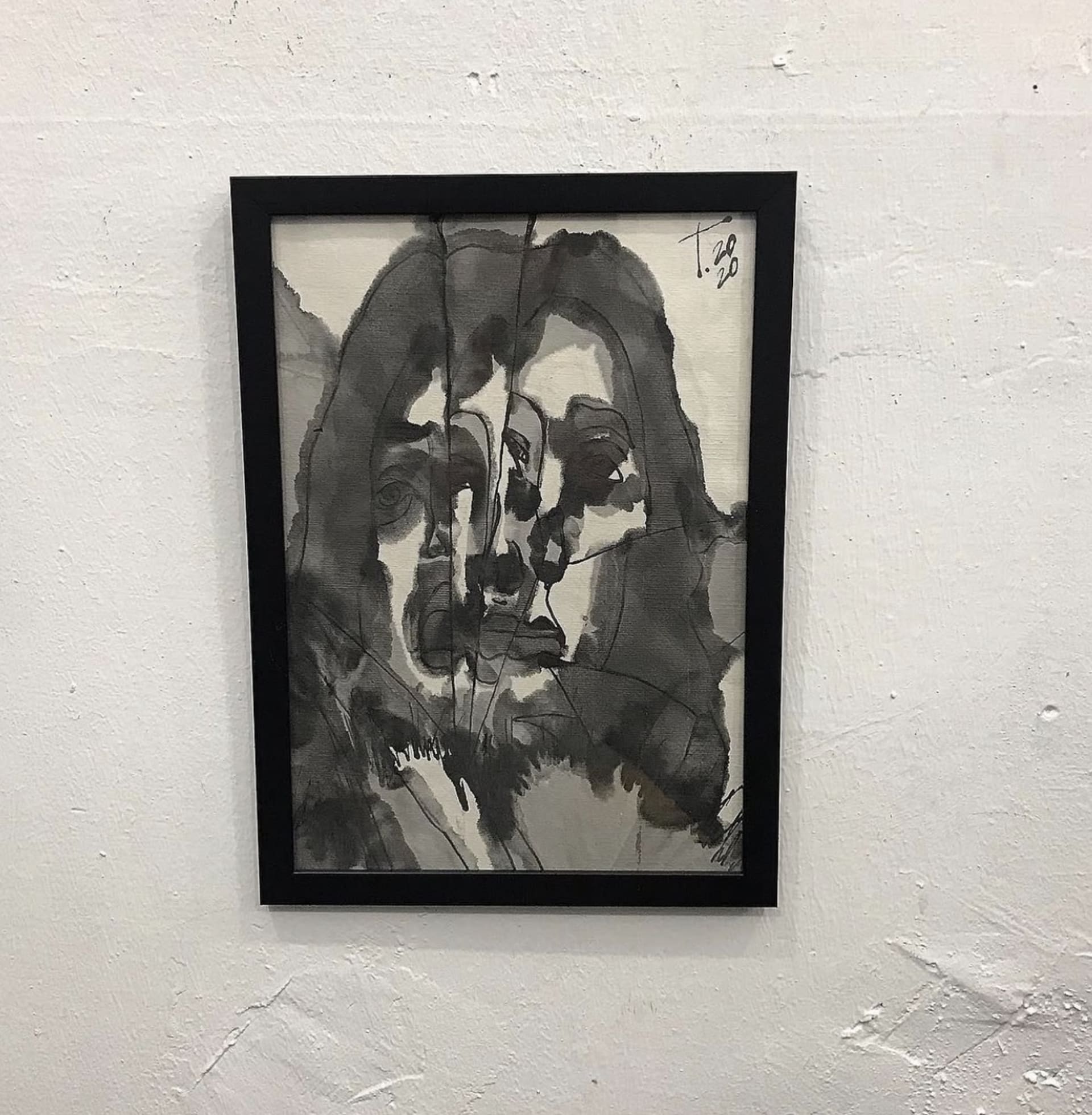 Self-portrait — ink drawing by Vera Nulla