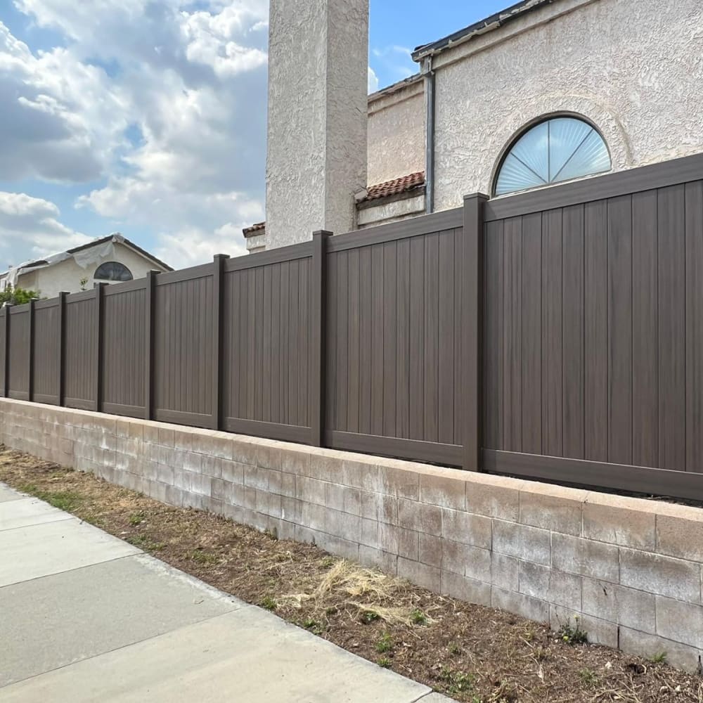 Wall topper fence — Vinyl fence by LA Fence Craft