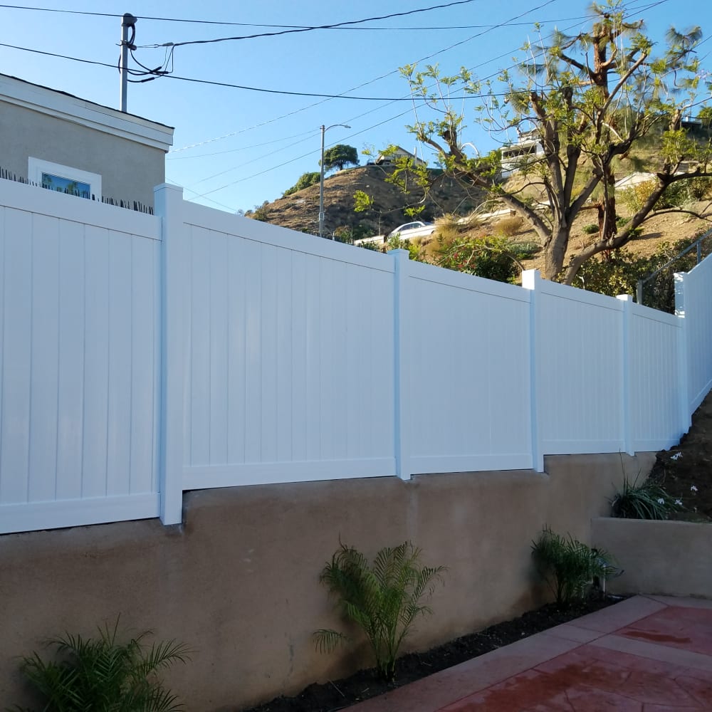 Wall topper fence — Vinyl fence by LA Fence Craft