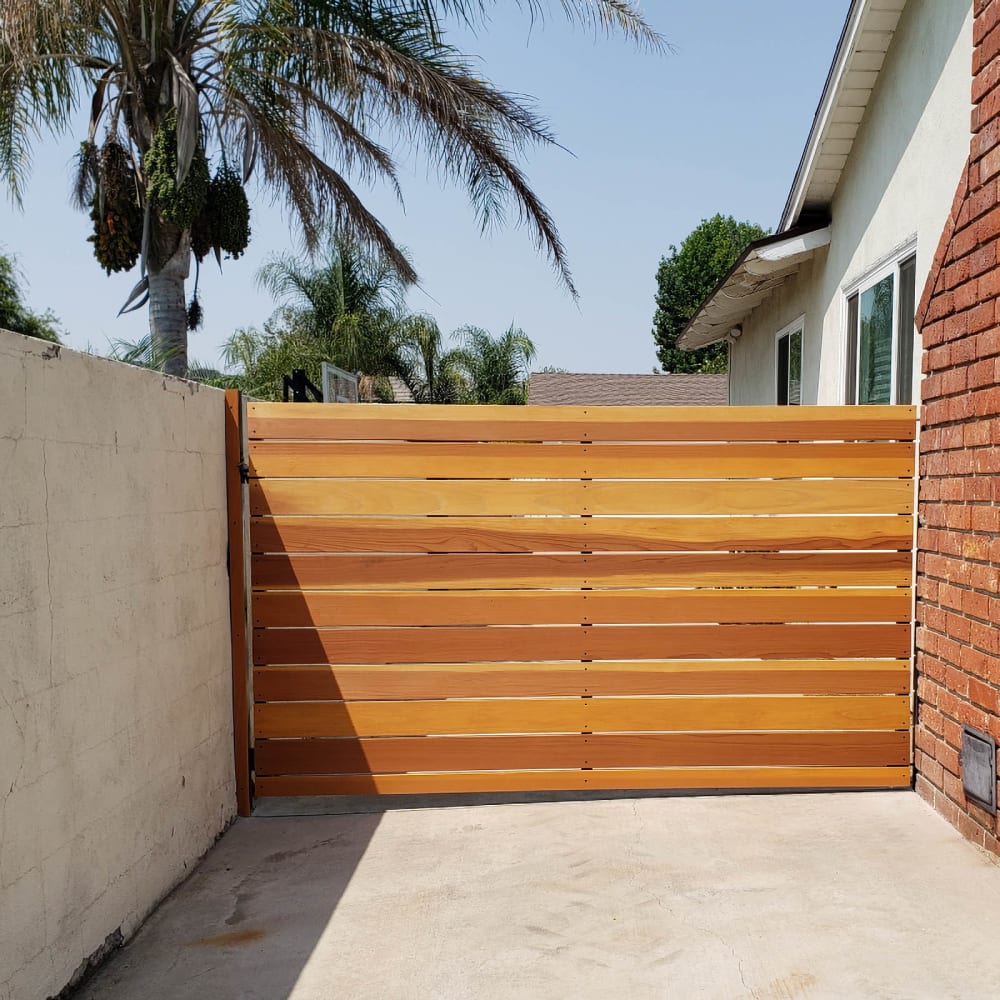 Wood gate by LA Fence Craft