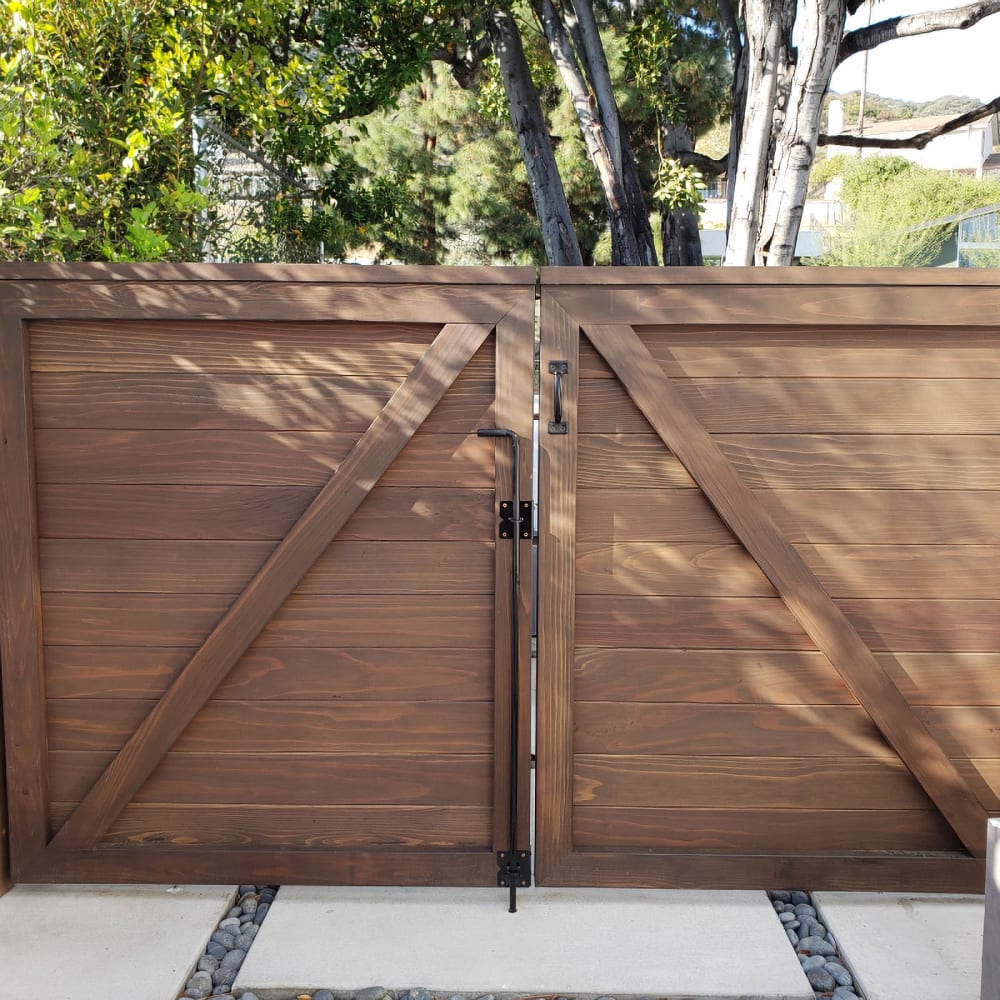 Wood gate by LA Fence Craft