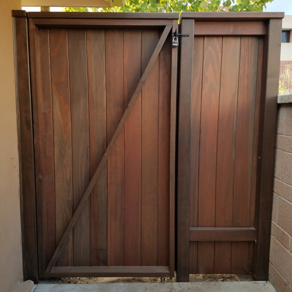 Wood gate by LA Fence Craft