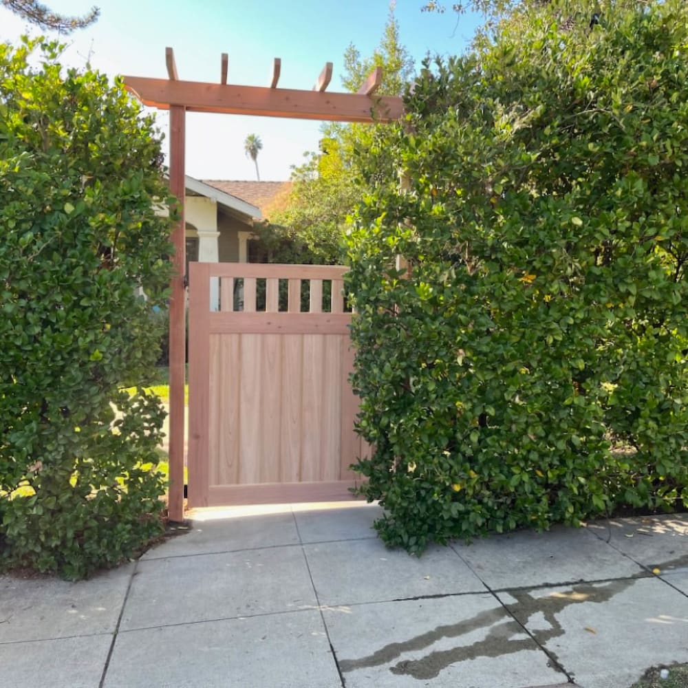 Wood gate by LA Fence Craft