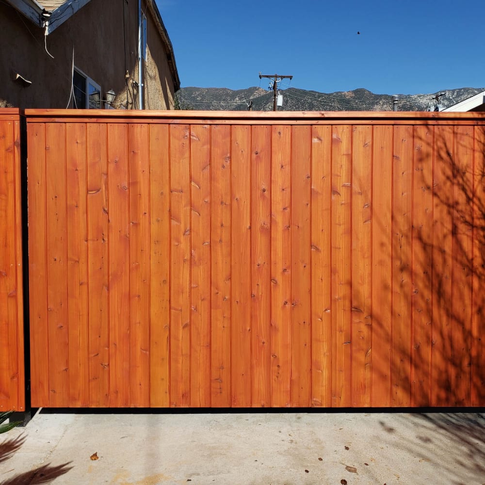 Wood gate by LA Fence Craft