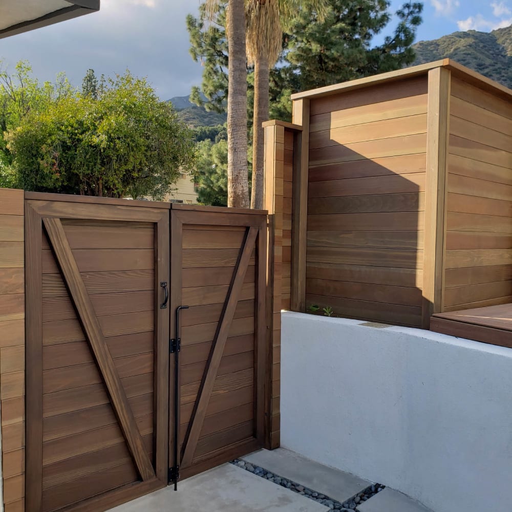 Wood gate by LA Fence Craft