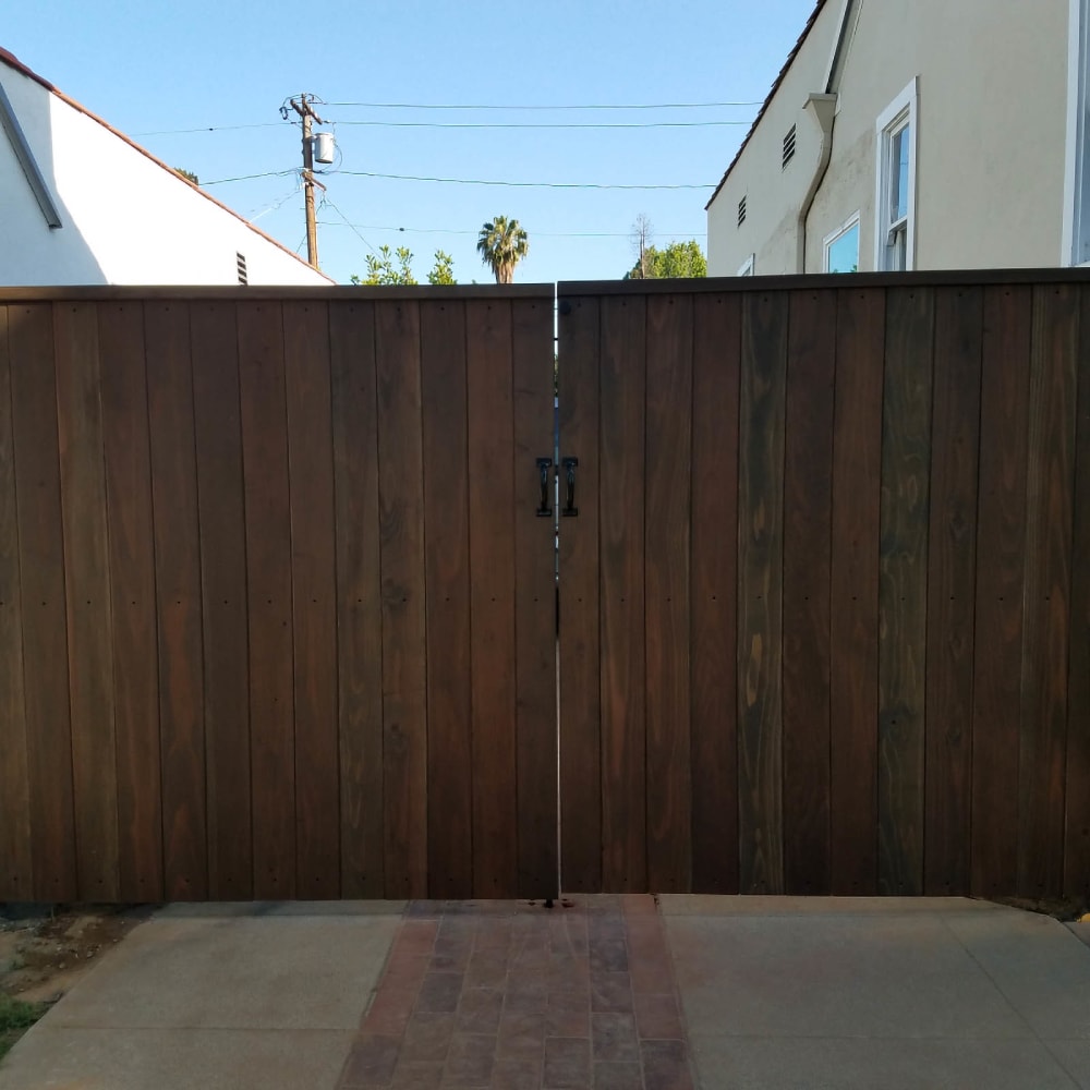 Wood gate by LA Fence Craft