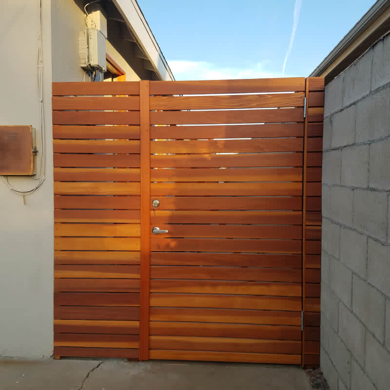 Wood gate by LA Fence Craft
