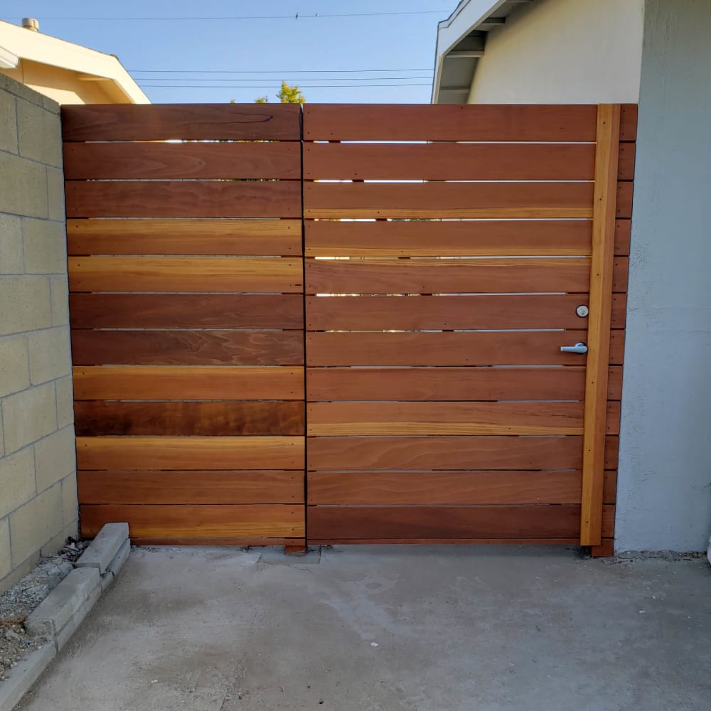 Wood gate by LA Fence Craft
