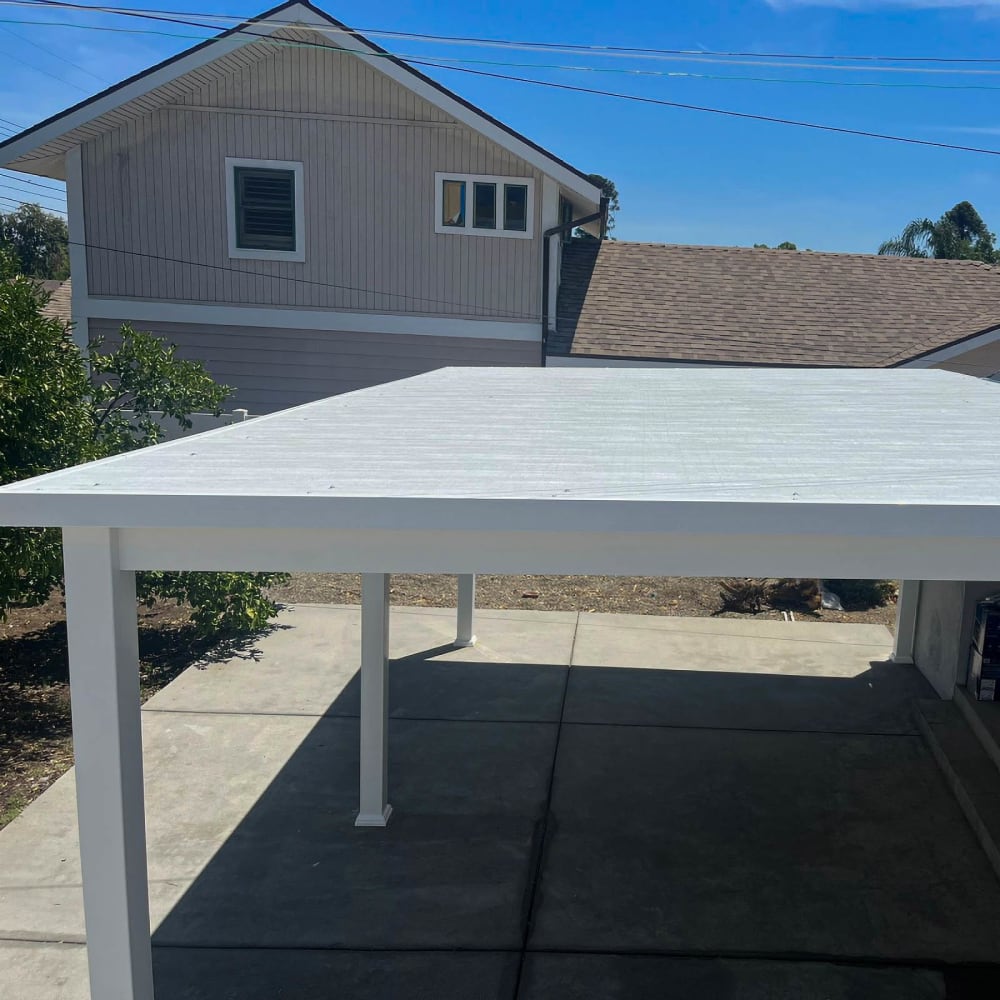 Vinyl patio cover by LA Fence Craft