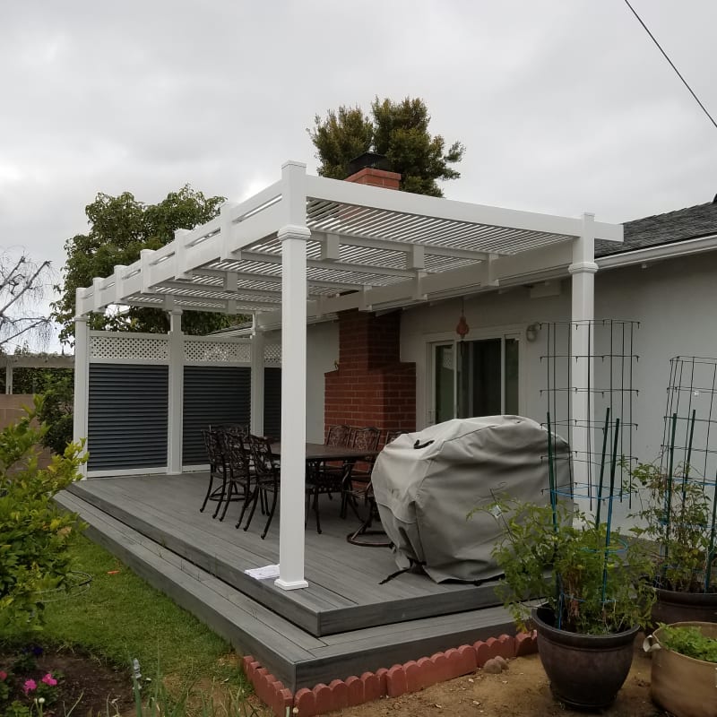 Vinyl patio cover by LA Fence Craft