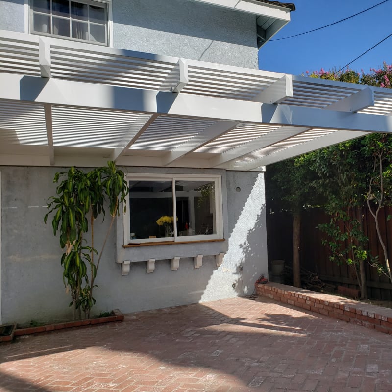 Vinyl patio cover by LA Fence Craft