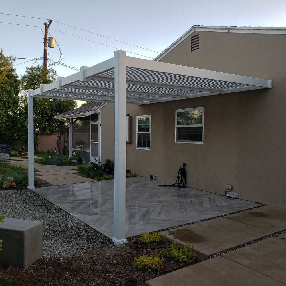 Vinyl patio cover by LA Fence Craft
