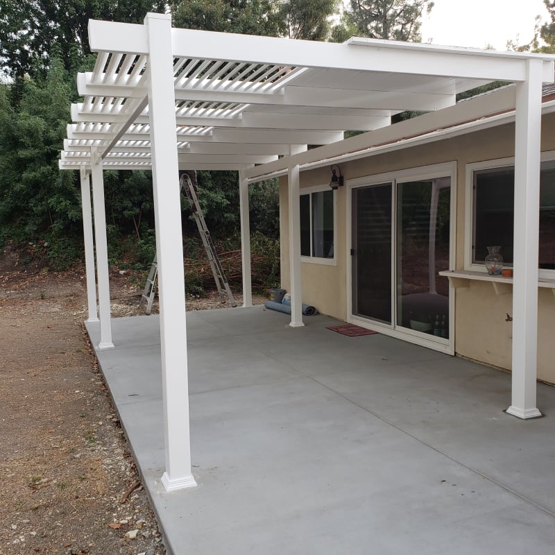 Vinyl patio cover by LA Fence Craft