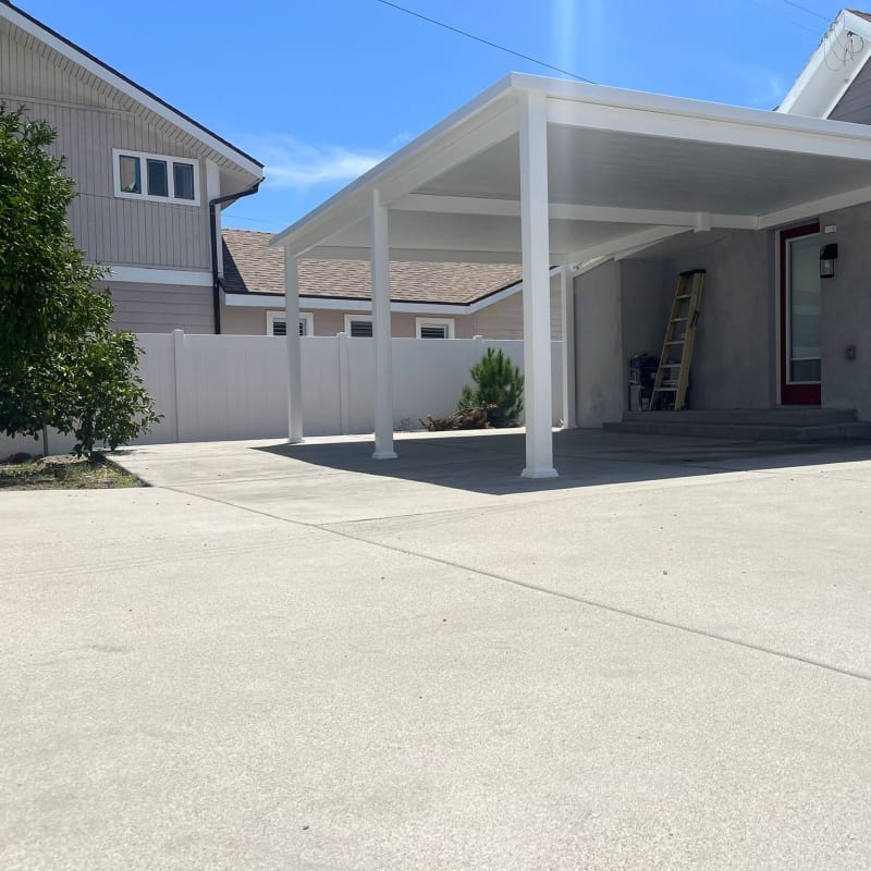 Vinyl patio cover by LA Fence Craft