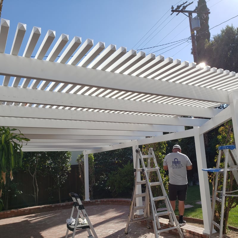 Vinyl patio cover by LA Fence Craft