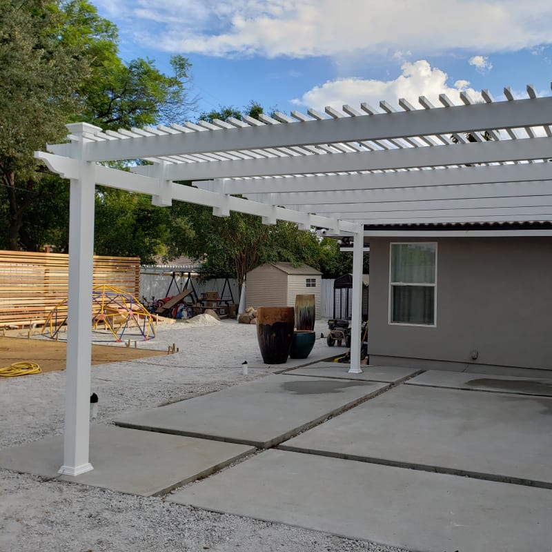 Vinyl patio cover by LA Fence Craft