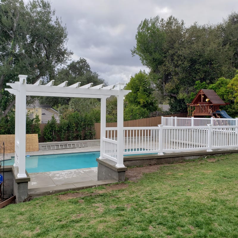 Vinyl patio cover by LA Fence Craft