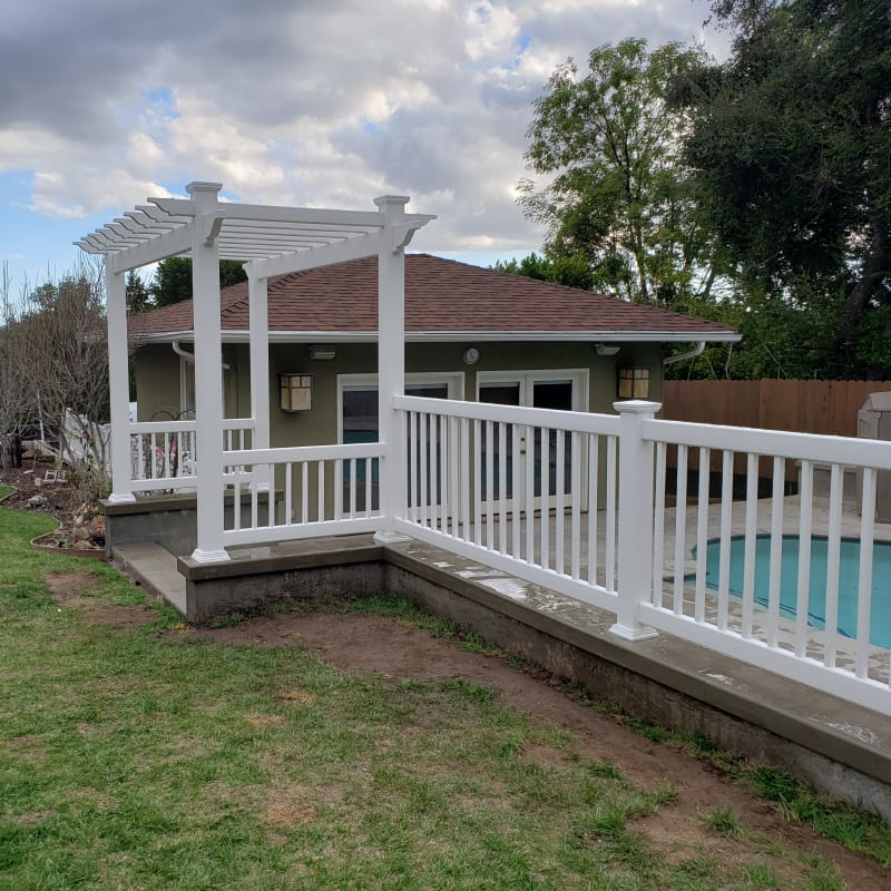 Vinyl patio cover by LA Fence Craft