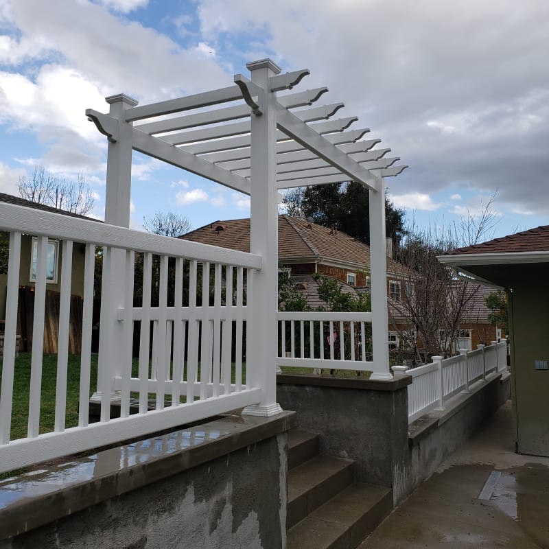 Vinyl patio cover by LA Fence Craft
