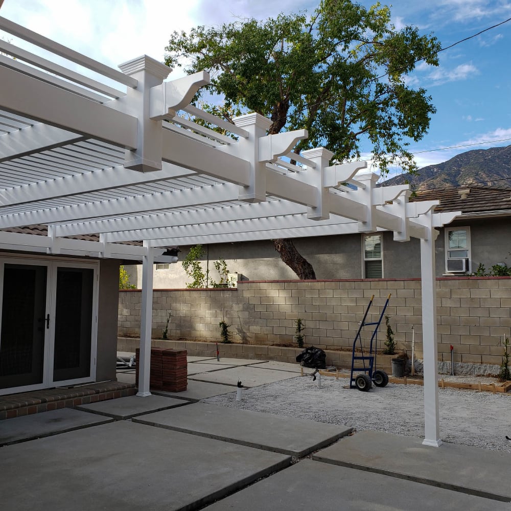 Vinyl patio cover by LA Fence Craft