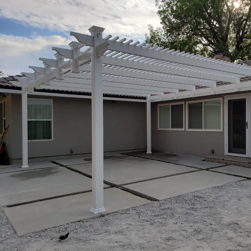 Vinyl patio cover by LA Fence Craft