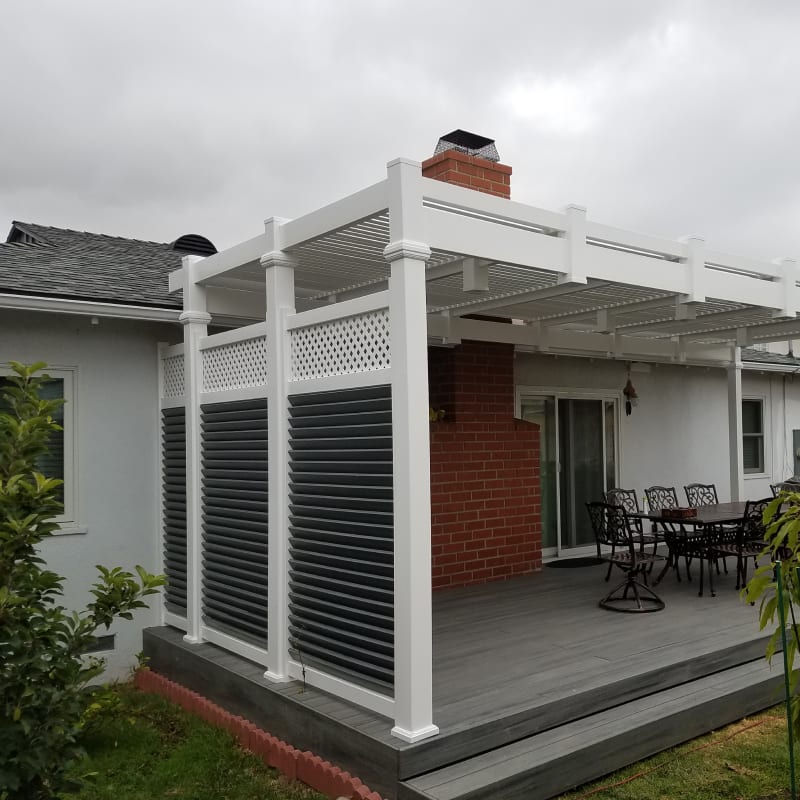 Vinyl patio cover by LA Fence Craft