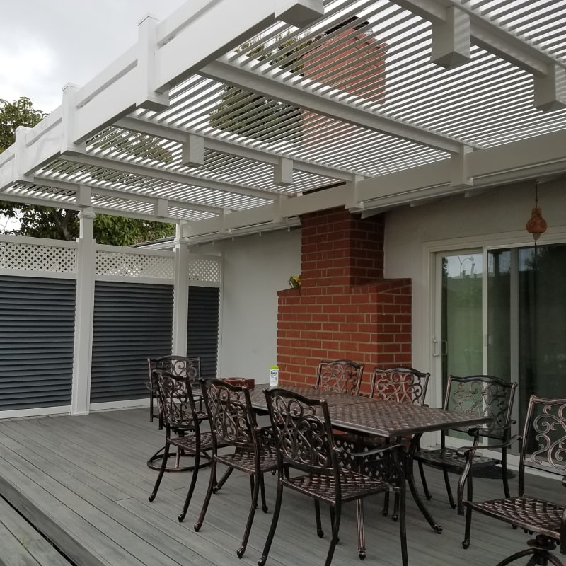 Vinyl patio cover by LA Fence Craft
