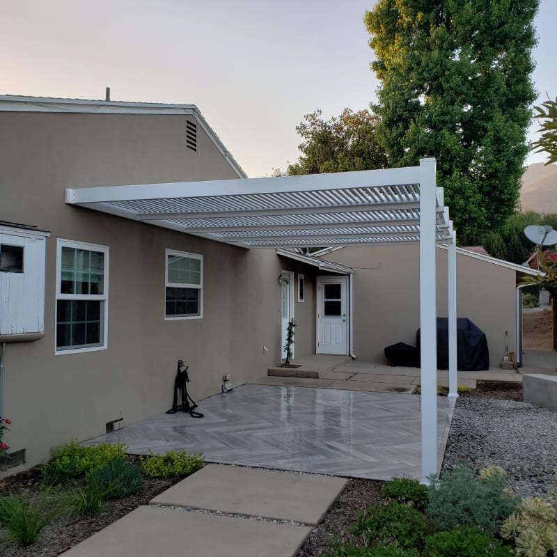 Vinyl patio cover by LA Fence Craft