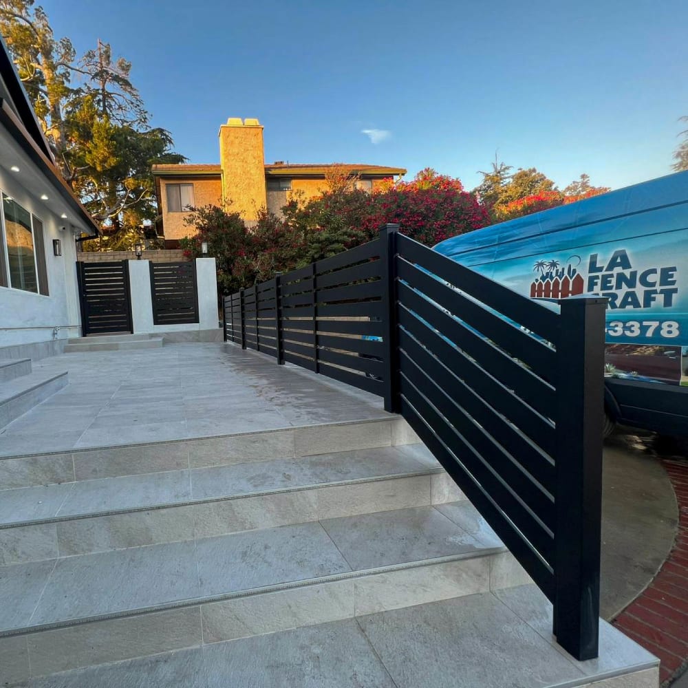 Aluminum railing by LA Fence Craft