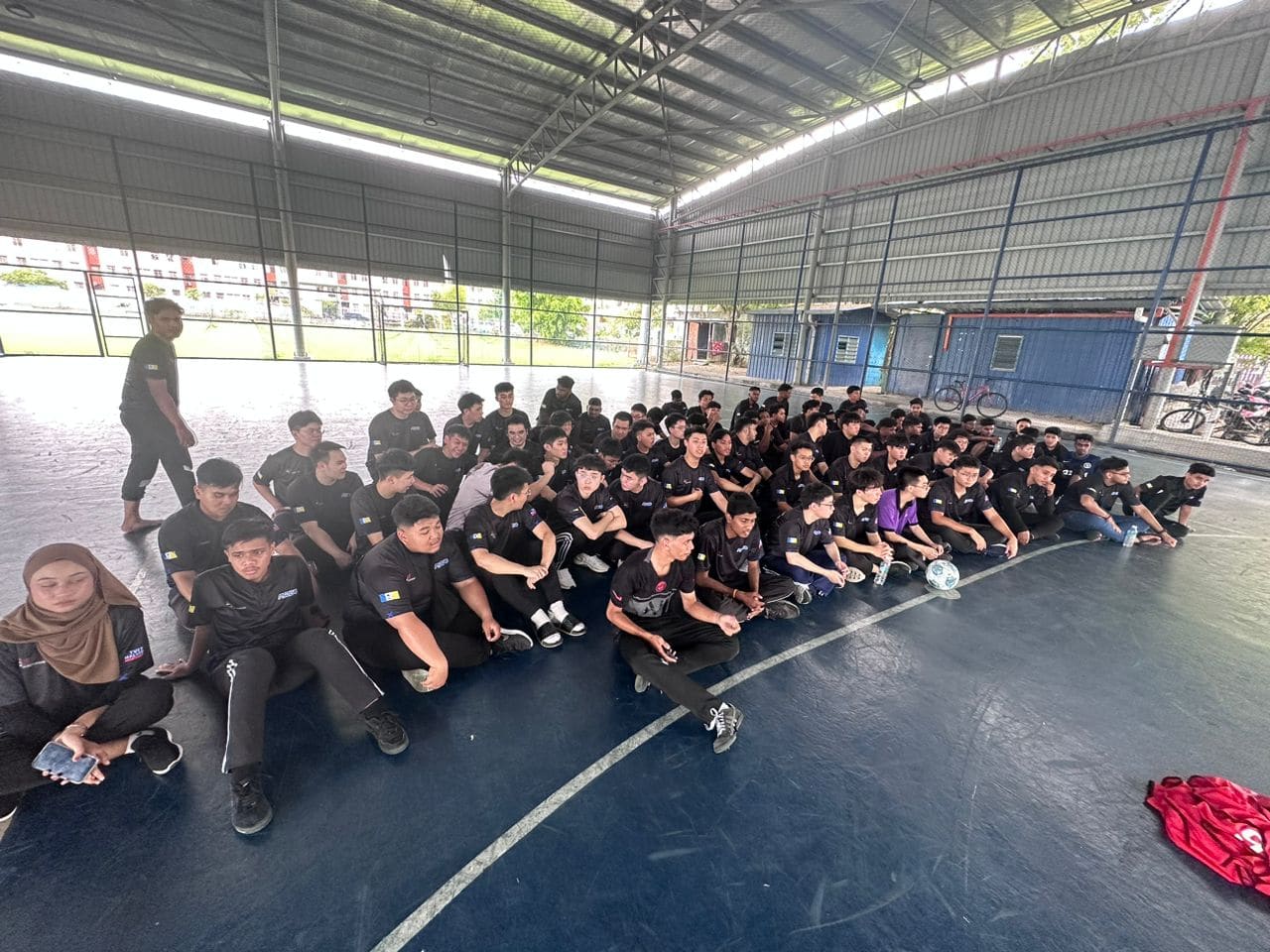 Team standing together after an activity
