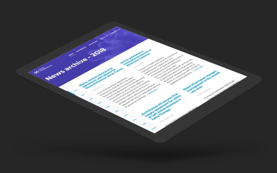 Biotec Pharmacon website on tablet
