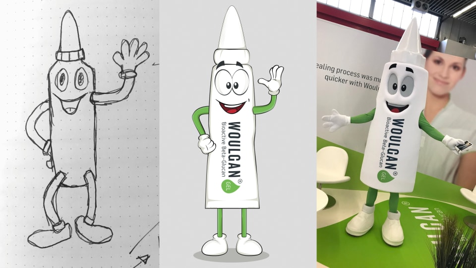 Woulgan mascot from first sketches to final costume