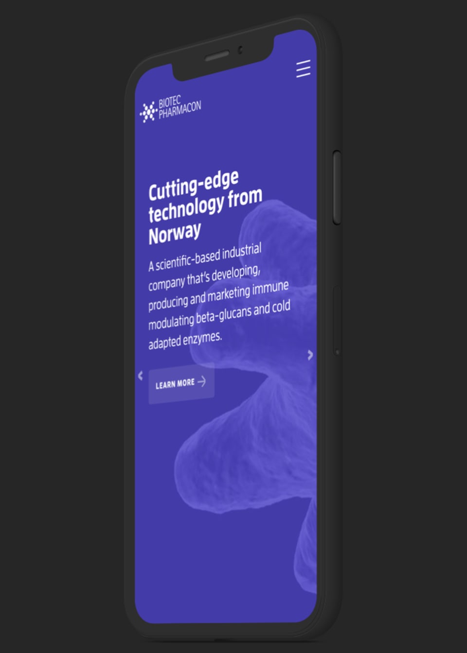 Biotec Pharmacon website on mobile device