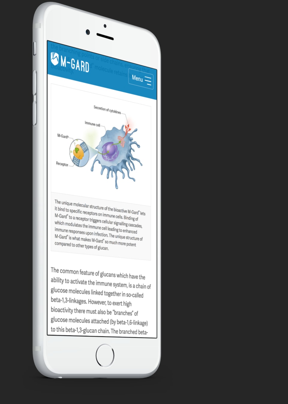 M-Gard website on mobile device