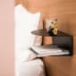 Fold Hanging Bedside Table - Black - Front View by Made Of Tomorrow