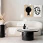 Curve Marble Coffee Table - Black Marble - Styled Image by RJ Living