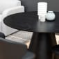 Captivate Round Dining Table - Black - Styled Image by Unico