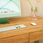 Captivate Office Desk - Oak - Styled Image by RJ Living