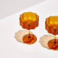 Wave Coupe Glass Set Of 2 - Amber - Styled Image by Fazeek