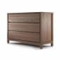 Solid Chest 3 Drawers - Teak - Angle View by Karpenter Oak