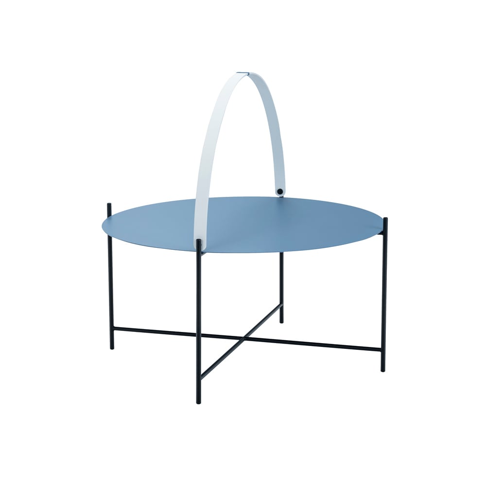 Edge Tray Coffee Table 76cm - Pigeon Blue - Front View by Houe