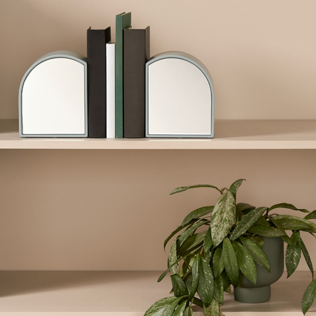 Archie Mirror Bookends - Blue - Styled Image by Middle Of Nowhere